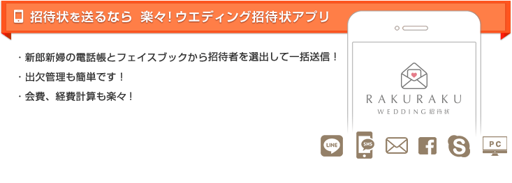 招待状を送るなら　楽々！ウエディング招待状アプリ